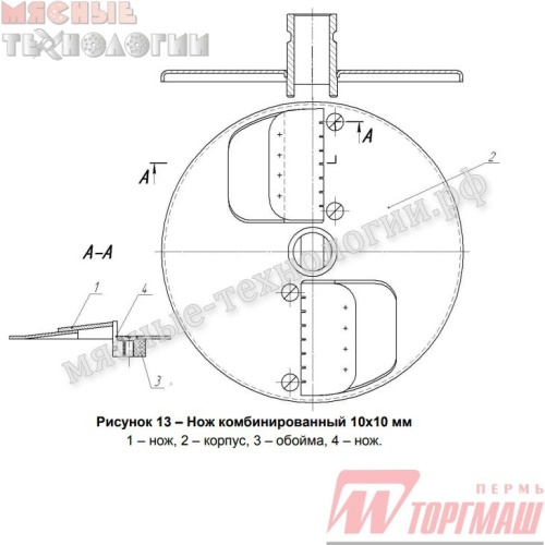 Диск для нарезки брусочком 10х10 мм для ОМ-350, УКМ-МО (арт. МО.22.000) фото 4