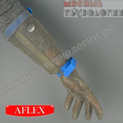 Перчатка кольчужная пятипалая с манжетой 19 см AFLEX фото 3