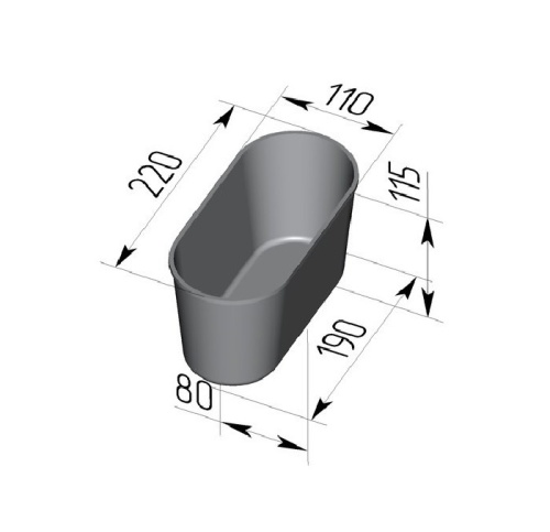 Хлебная форма Л7 овальная (220*110*115 мм, 670 гр) фото 2